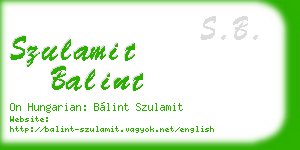 szulamit balint business card