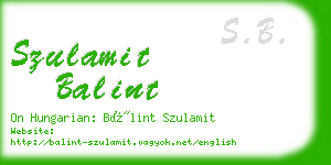 szulamit balint business card